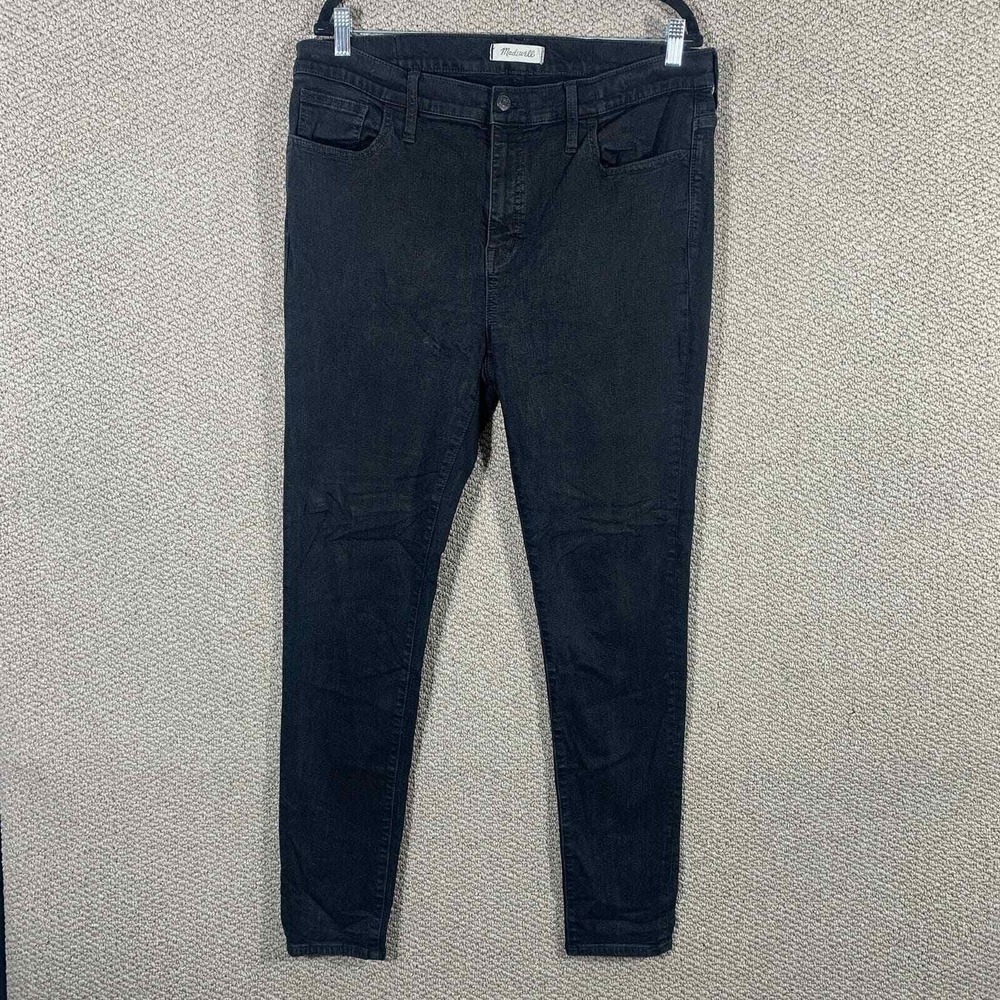 Madewell Roadtripper Skinny Jeans Womens 34 Black Denim High Rise Pockets Casual